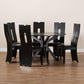 Kenyon Modern and Contemporary Dark Brown Faux Leather Upholstered and Dark Brown Finished Wood 7-Piece Dining Set FredCo