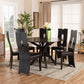 Kenyon Modern and Contemporary Dark Brown Faux Leather Upholstered and Dark Brown Finished Wood 7-Piece Dining Set FredCo