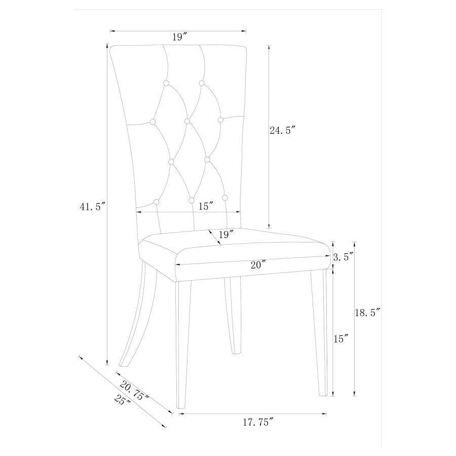 Kerwin 5-piece Dining Room Set White and Chrome 111101-S5W Coaster FredCo