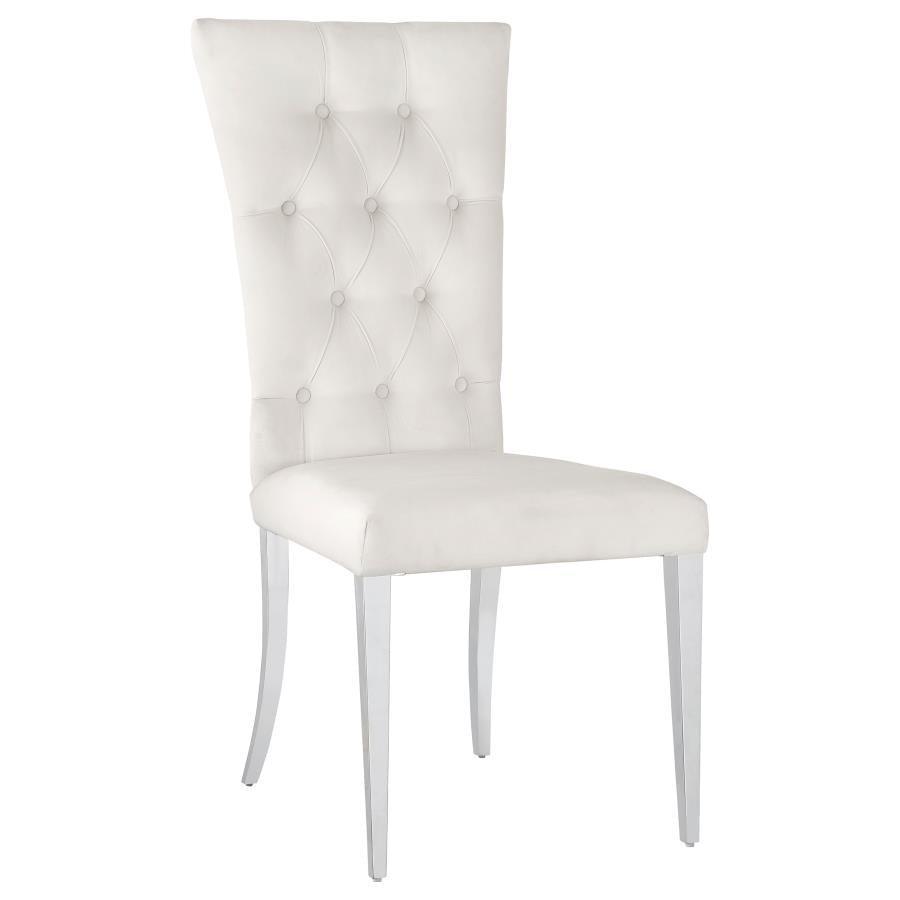 Kerwin 5-piece Dining Room Set White and Chrome 111101-S5W Coaster FredCo