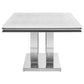 Kerwin Rectangle Faux Marble Top Dining Table White and Chrome 111101 Coaster FredCo