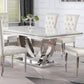 Kerwin Rectangle Faux Marble Top Dining Table White and Chrome 111101 Coaster FredCo