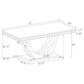 Kerwin Rectangle Faux Marble Top Dining Table White and Chrome 111101 Coaster FredCo