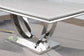 Kerwin Rectangle Faux Marble Top Dining Table White and Chrome 111101 Coaster FredCo