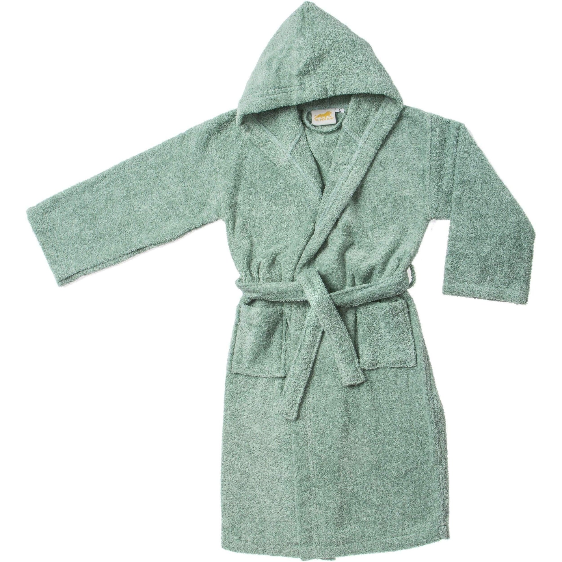 Kids' Hooded Long Staple Combed Cotton Terry Unisex Solid Bath Robe FredCo