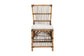 Kim Modern Bohemian White Fabric and Natural Brown Rattan Dining Chair FredCo