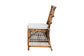 Kim Modern Bohemian White Fabric and Natural Brown Rattan Dining Chair FredCo