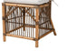 Kim Modern Bohemian White Fabric and Natural Brown Rattan Dining Chair FredCo