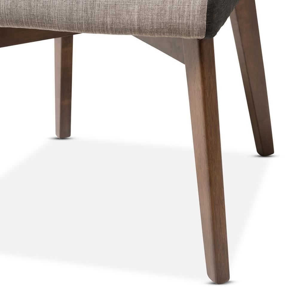 Kimberly Mid-Century Modern Beige and Brown Fabric Dining Chair (Set of 2) FredCo
