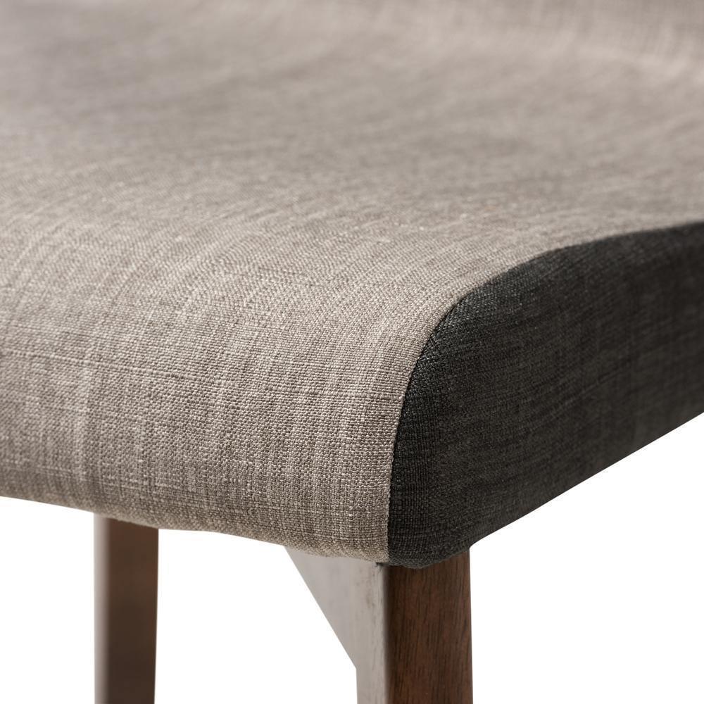 Kimberly Mid-Century Modern Beige and Brown Fabric Dining Chair (Set of 2) FredCo