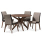 Kimberly Mid-Century Modern Walnut Wood Round 5-Piece Dining Set FredCo