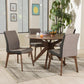 Kimberly Mid-Century Modern Walnut Wood Round 5-Piece Dining Set FredCo