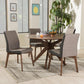 Kimberly Mid-Century Modern Walnut Wood Round 5-Piece Dining Set FredCo