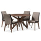 Kimberly Mid-Century Modern Walnut Wood Round 5-Piece Dining Set FredCo