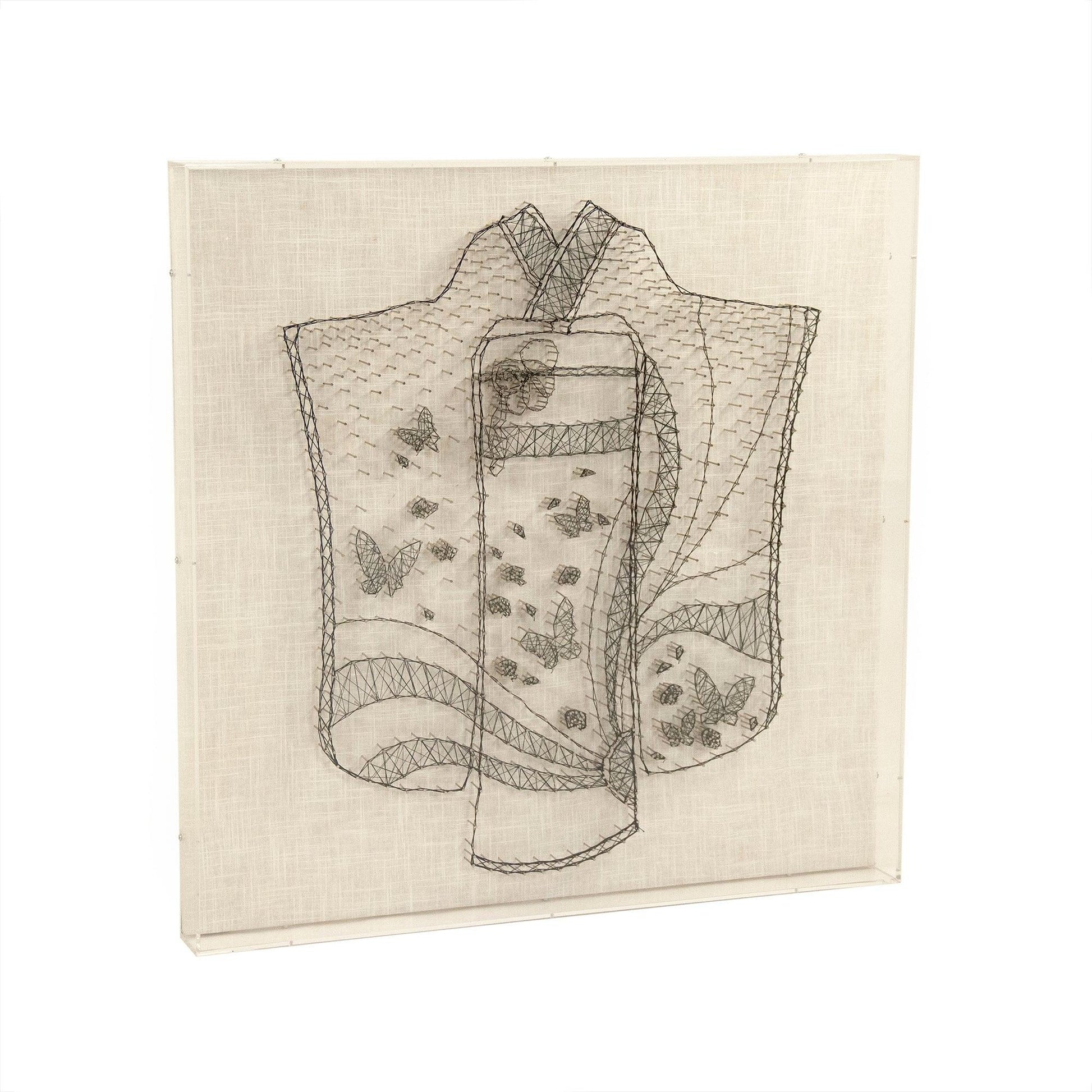 Kimono String Acrylic Frame Wall Art ZEN38999 FredCo