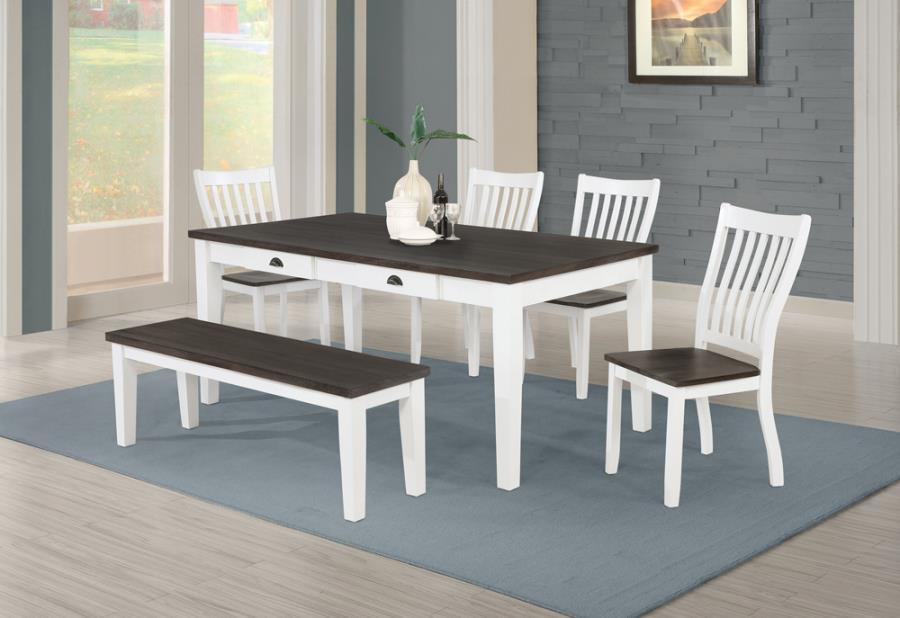 Kingman 5-piece Rectangular Dining Set Espresso and White 109541-S5 Coaster FredCo