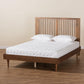 Kioshi Mid-Century Modern Transitional Ash Walnut Finished Wood King Size Platform Bed FredCo