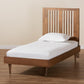 Kioshi Mid-Century Modern Transitional Ash Walnut Finished Wood Twin Size Platform Bed FredCo