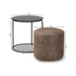 Kira Modern and Contemporary Black with Grey and Brown 2-Piece Nesting Table and Ottoman Set FredCo