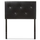 Kirchem Modern and Contemporary Black Faux Leather Upholstered Twin Size Headboard FredCo