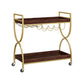 Kitchen Serving Cart with Wine Holders Gold FredCo