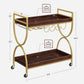 Kitchen Serving Cart with Wine Holders Gold FredCo