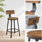 Kitchen Stools with Backrest, 24.6-Inch Brown and Black FredCo