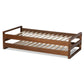 Klara Modern and Contemporary Walnut Finished Wood Expandable Twin Size to King Size Bed Frame FredCo