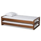 Klara Modern and Contemporary Walnut Finished Wood Expandable Twin Size to King Size Bed Frame FredCo