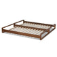 Klara Modern and Contemporary Walnut Finished Wood Expandable Twin Size to King Size Bed Frame FredCo