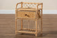 Kobie Modern Bohemian Natural Brown Rattan 1-Drawer Nightstand FredCo