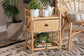Kobie Modern Bohemian Natural Brown Rattan 1-Drawer Nightstand FredCo