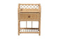 Kobie Modern Bohemian Natural Brown Rattan 1-Drawer Nightstand FredCo
