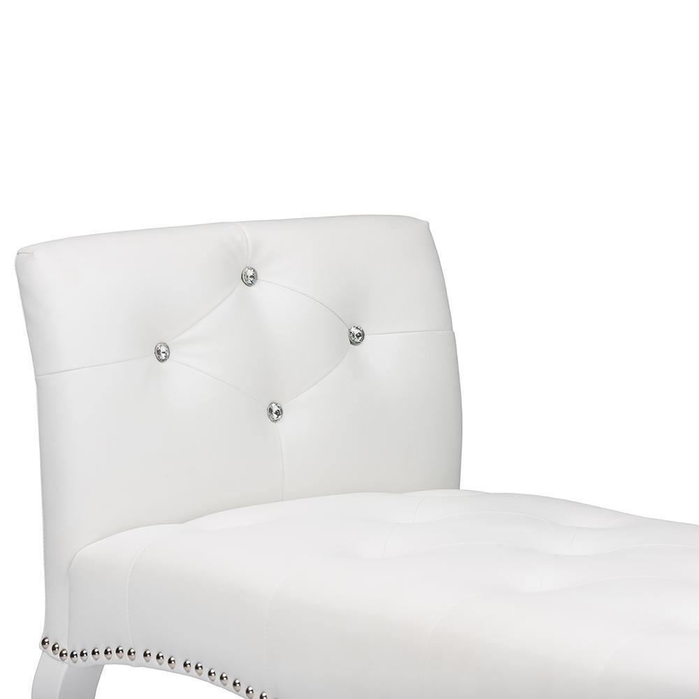 Kristy Modern and Contemporary White Faux Leather Classic Seating Bench FredCo