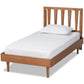 Kuro Modern and Contemporary Walnut Brown Finished Wood Twin Size Platform Bed FredCo