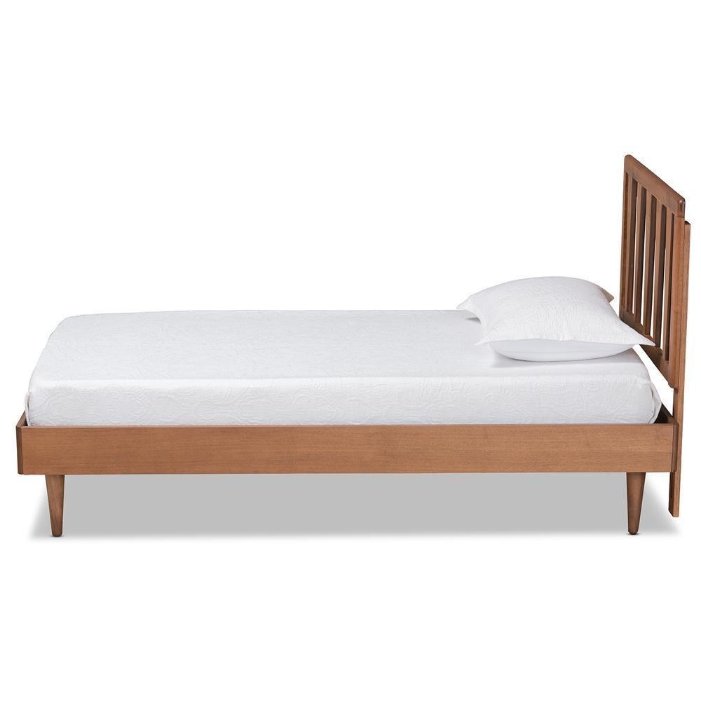 Kuro Modern and Contemporary Walnut Brown Finished Wood Twin Size Platform Bed FredCo