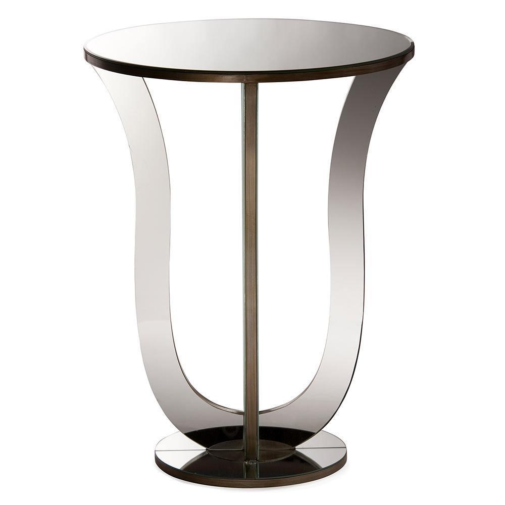 Kylie Modern and Contemporary Hollywood Regency Glamour Style Mirrored Accent Side Table FredCo