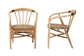 Kyoto Modern Bohemian Natural Brown Rattan 2-Piece Dining Chair Set FredCo