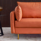 L-shaped Corner Sectional Technical leather Sofa-Orange, 102*102'' FredCo
