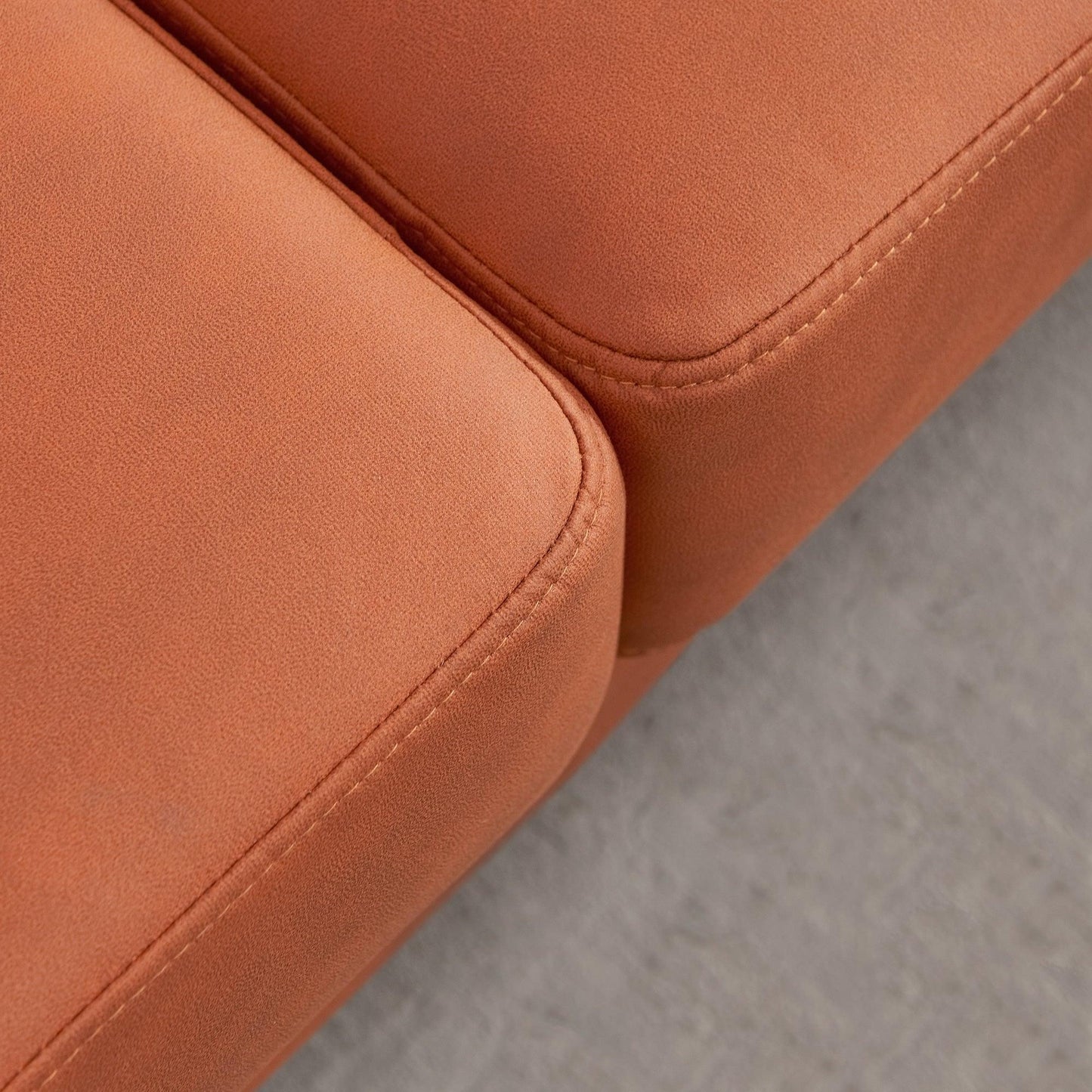 L-shaped Corner Sectional Technical leather Sofa-Orange, 102*102'' FredCo
