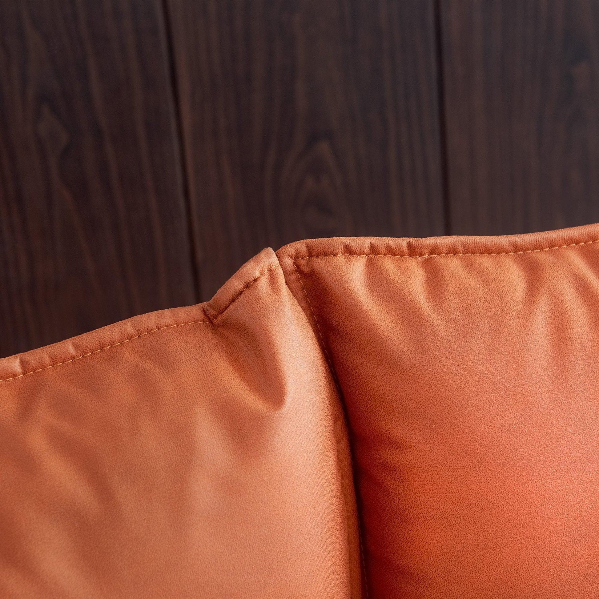 L-shaped Corner Sectional Technical leather Sofa-Orange, 102*102'' FredCo