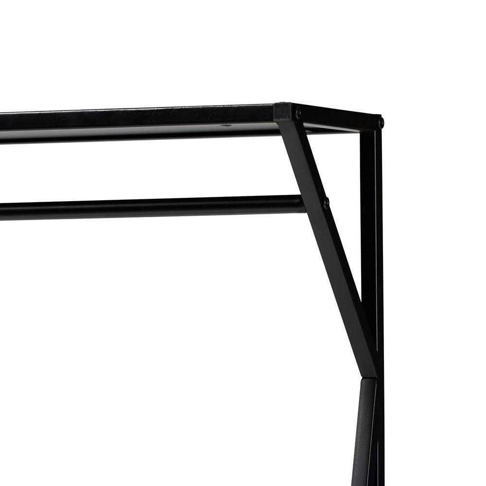Laima Vintage Rustic Industrial Distressed Wood and Black Metal Finished Entryway Coat Hanger FredCo