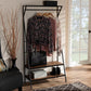 Laima Vintage Rustic Industrial Distressed Wood and Black Metal Finished Entryway Coat Hanger FredCo