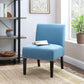 Lake Blue Slipper Chair with Solid Wood Feet FredCo