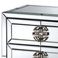 Laken Contemporary Glam and Luxe Mirrored and Antique Bronze Finished 3-Drawer Nightstand FredCo