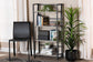 Lakota Modern Industrial Light Grey Finished Wood and Black Metal 4-Tier Display Shelf FredCo