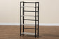 Lakota Modern Industrial Light Grey Finished Wood and Black Metal 4-Tier Display Shelf FredCo