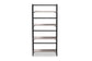 Lakota Modern Industrial Light Grey Finished Wood and Black Metal 4-Tier Display Shelf FredCo