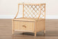 Lalo Modern Bohemian Natural Brown Rattan 1-Drawer Nightstand FredCo