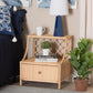 Lalo Modern Bohemian Natural Brown Rattan 1-Drawer Nightstand FredCo